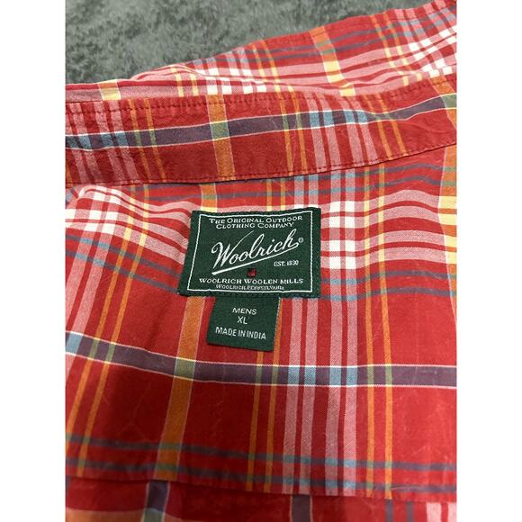 Woolrich Men’s red multicolored Long Sleeve Button down, size XL - Picture 3 of 9